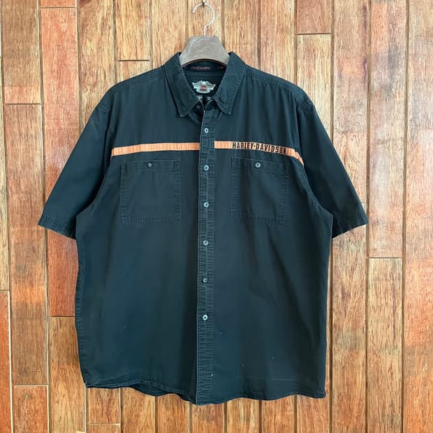Harley Davidson 블랙 백프린팅 셔츠