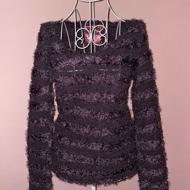 일본 빈티지 펑크 갸루 퍼 니트