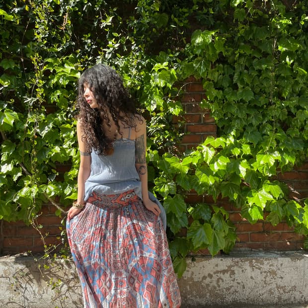 히피 에스닉 패턴 롱스커트