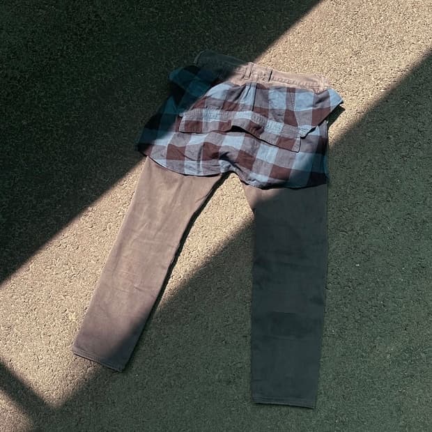 언더커버 셔츠 레이어드 팬츠