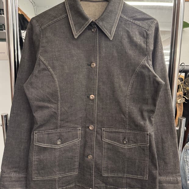 맥그리거 빈티지 여성 흑청 데님 자켓