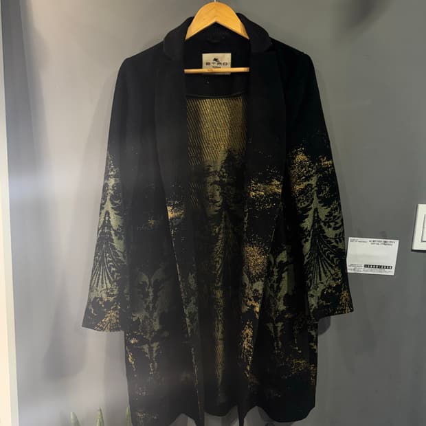 에트로 블랙 금장 패턴 자켓