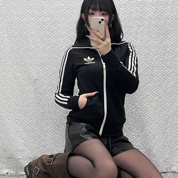 아디다스 유로파 빈티지 Y2K 딱붙핏 져지 집업 95 C11583