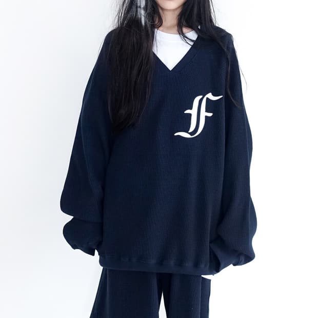 샵페어리 waffle boxy MTM (navy) 