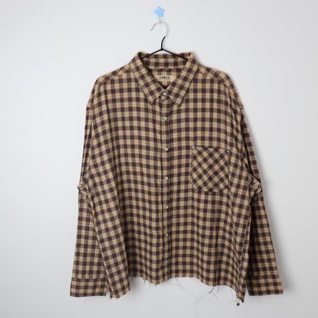 Kansai Jeans Vintage Plaid Cut Off Shirt