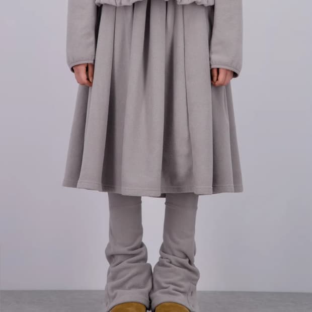 로액슈얼 플리스 미디 워머 스커트