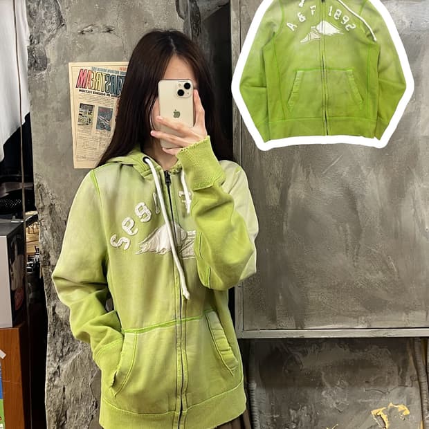 아베크롬비 후드집업 그린 M #csz845
