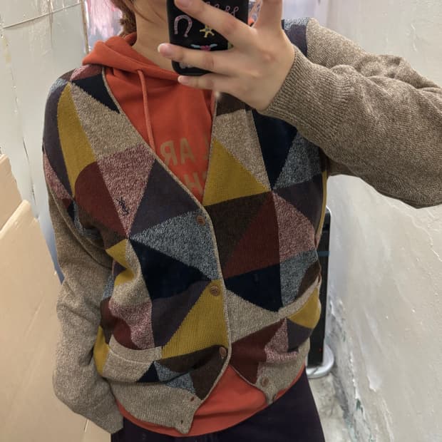 입생로랑 빈티지 베이지 가디건