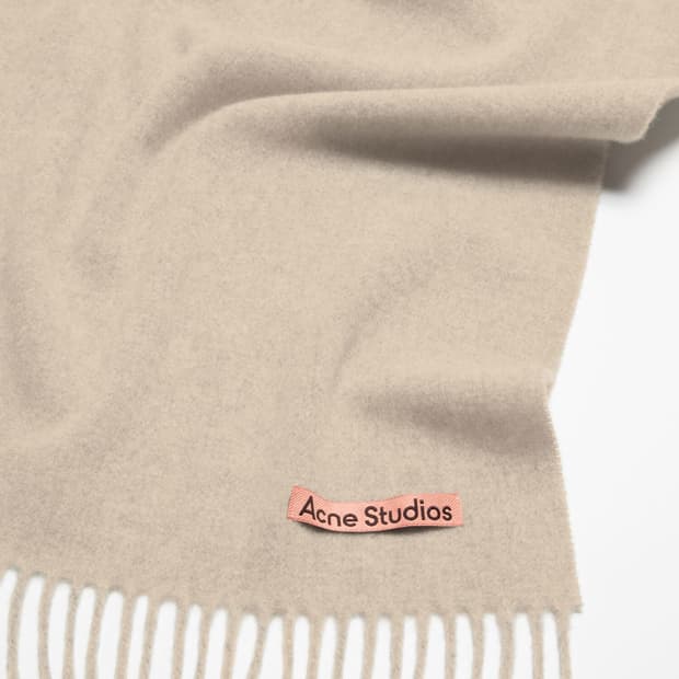 아크네스튜디오 프린지 울 머플러 슬림/오트밀 멜란지