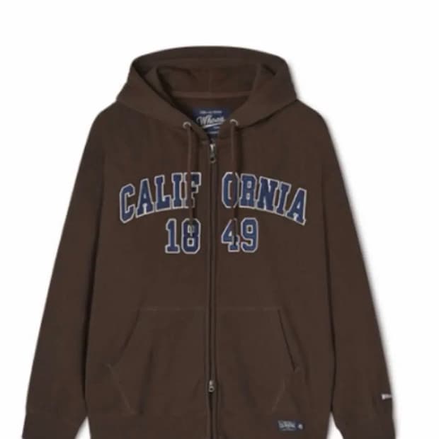 브라운 기모 후드집업