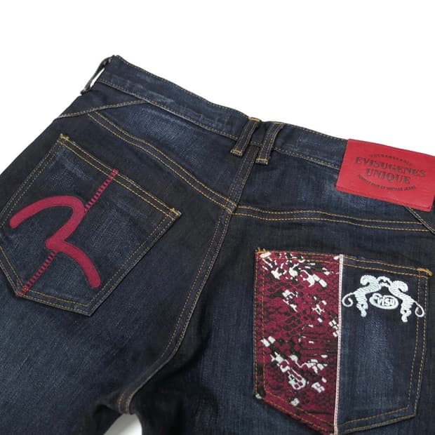 Evisu embroidered straight jeans