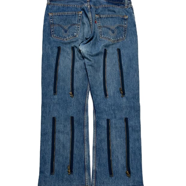 (33)리빌드 바이 니들스 백지퍼 데님팬츠