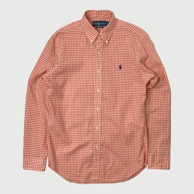 [M/정품] 폴로랄프로렌 슬림핏 오렌지 체크 셔츠