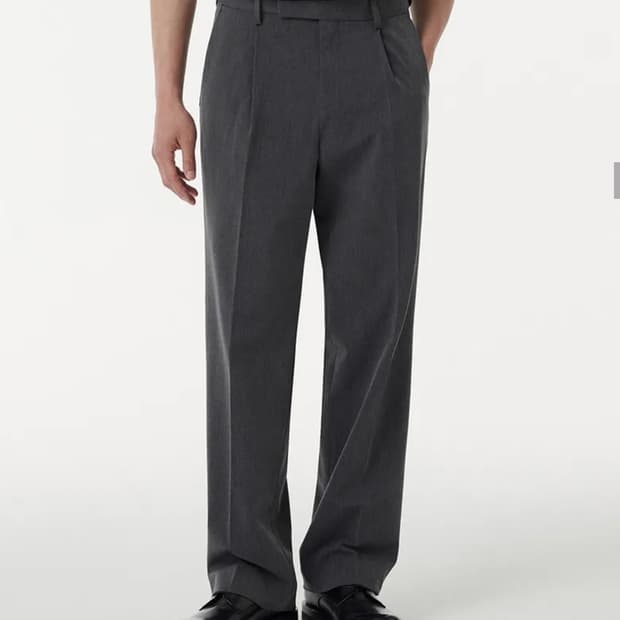 무신사스탠다드 와이드 히든밴딩 슬랙스 미디엄그레이 (31)