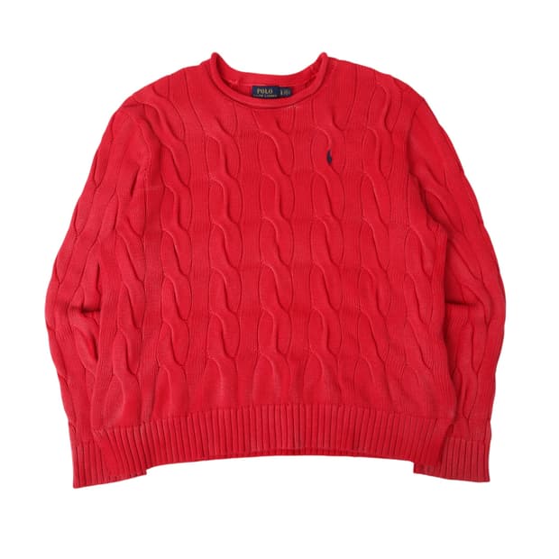 폴로 랄프로렌 피그먼트 롤업 케이블 니트 스웨터