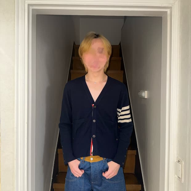 톰브라운 캐시미어 가디건