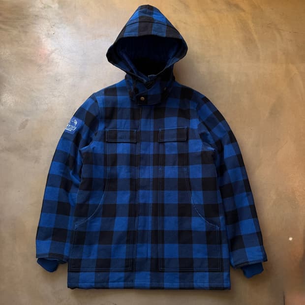 엑스라지 체크패턴 탈부착 후드파카