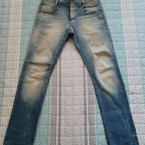 지스타로우 Gstarraw. 뉴레이다슬림 디스리페어 빈티지연청진. 31