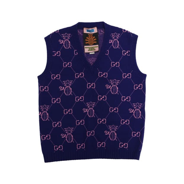 구찌 683092 베스트 니트 울 블루