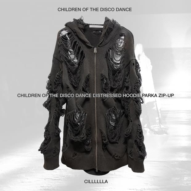 [3,L] 칠드런오브더디스코댄스 디스트레스드 후디 파카 집업