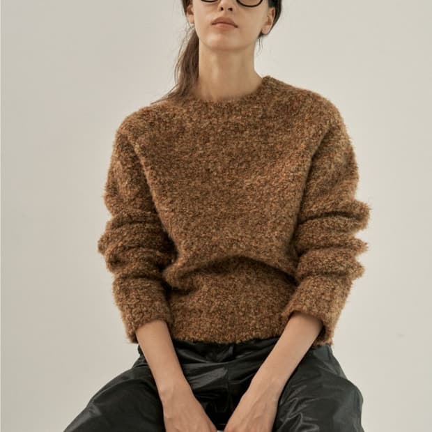 게드 GED 라운드 부클 니트