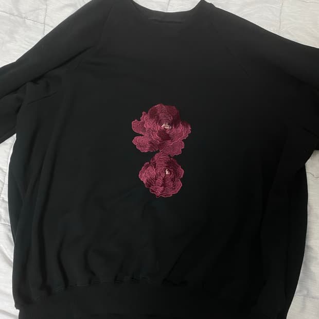 Bishool  오버사이즈 꽃 자수 스웻셔츠