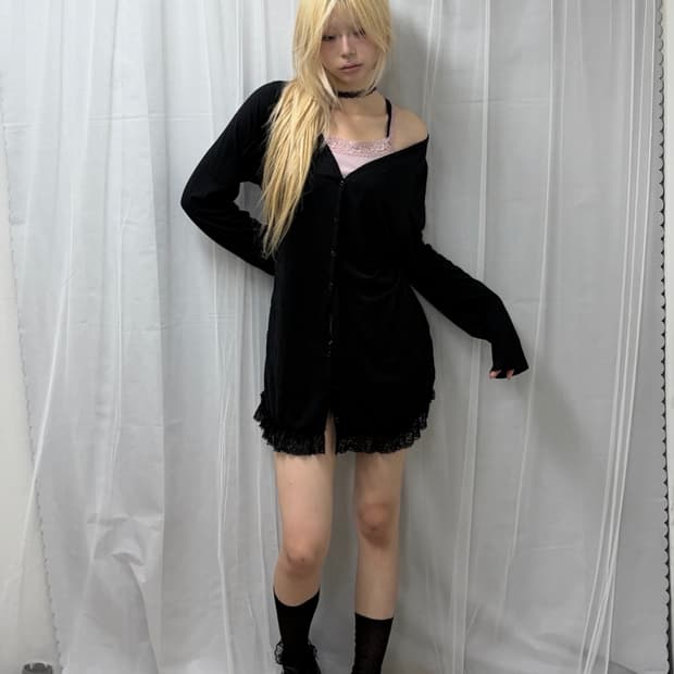 [Smile Land] Loose Fit Lace Cardigan