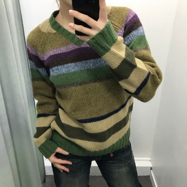 Thursday island 브이넥 모 니트