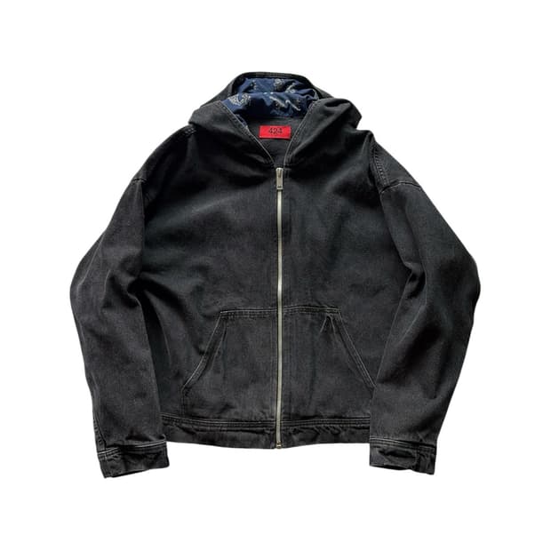 Bandana Denim Hoodie Jacket