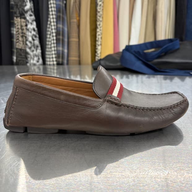 Bally 발리 브라운 가죽 로퍼 슈즈 255mm