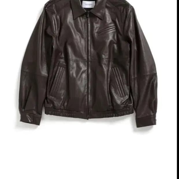 (3)해칭룸 스티치 볼륨 레더 자켓 램스킨 다크브라운