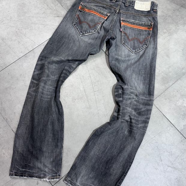 에드윈 XU-S 빈티지 워싱 지퍼 데님 팬츠 바지