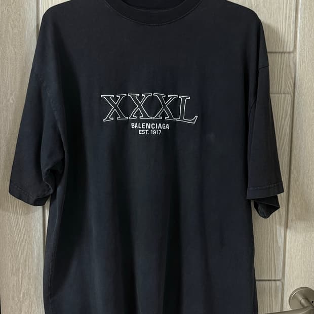 발렌시아가 xxxl 가먼트다잉 반팔티 (매장구매)