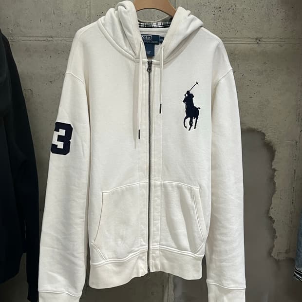 폴로 랄프로렌 빅포니 화이트 후드집업