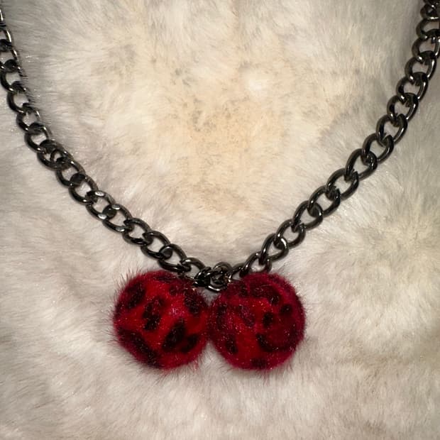 오리엔탈 고스펑크 호피볼 목걸이