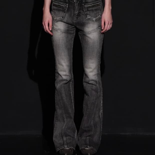 보헤미안서울 프론트 포켓 부츠컷 데님 팬츠 S