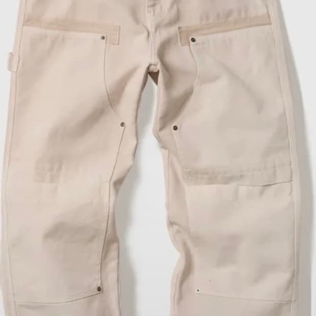 에이카화이트 더블니 데님팬츠