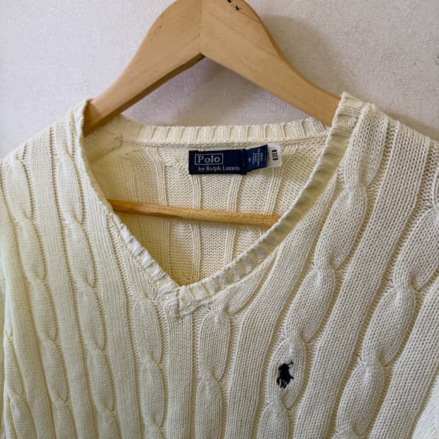 폴로 랄프로렌 브이넥 코튼 스웨터니트 M(55정도)