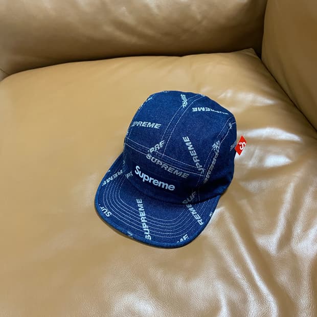 Supreme 슈프림 데님 캠프캡 모자