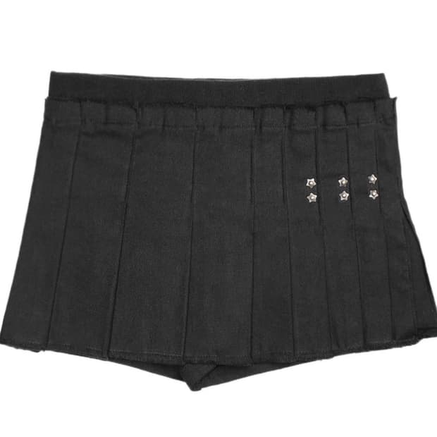 본네 스타 리벳 플리츠 스커트 블랙 m