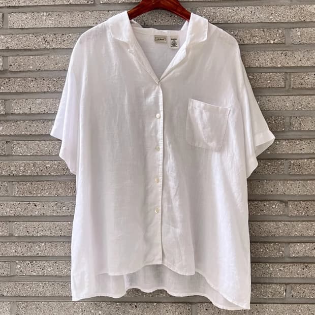 [XL]L.L.Bean  싱글포켓 화이트 린넨 셔츠