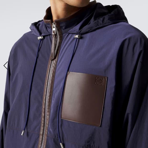 로에베 loewe 나일론 레더 자켓