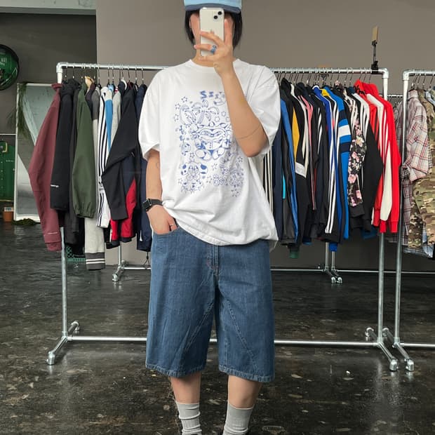 GUESS 데님 하프팬츠