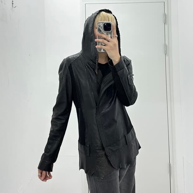  drape sheepskin leather jacket