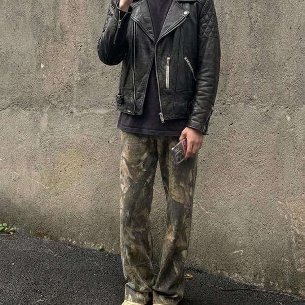 80~90년대 퀄트숄더 초반 카우스킨 라이더자켓