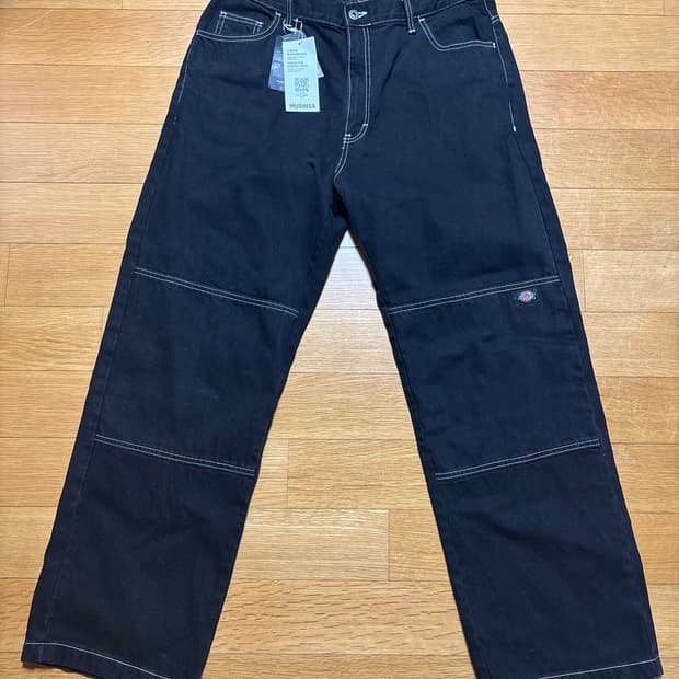 디키즈 더블니 85283 블랙 데님