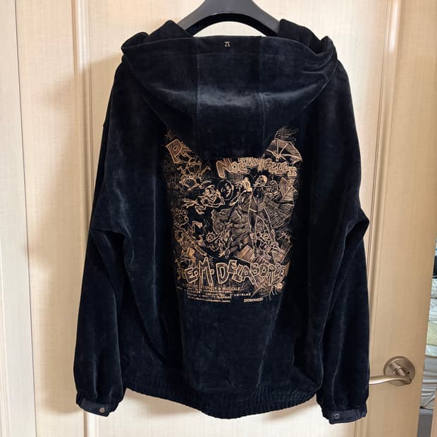 26SS 지오송지오 녹턴  자수 벨벳 후드 집업 105 블랙