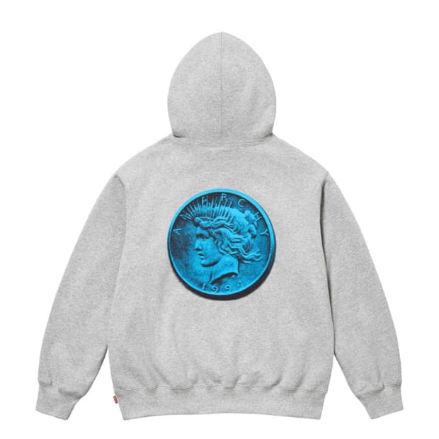 당일배송) L 슈프림 아나키 후드 스웨트셔츠 헤더 그레이 - 24FW