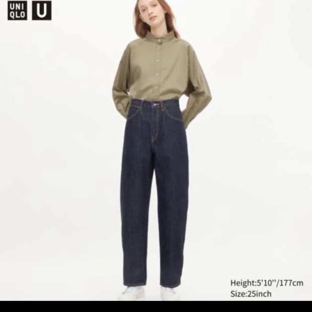 유니클로 U 라운드진 네이비 진청 76