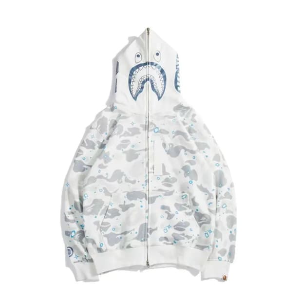 BAPE 샤크 후드집업 화이트 카모